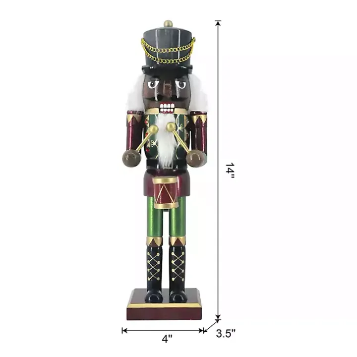 Metallic Nutcracker Drummer Figurine