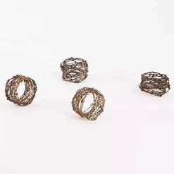 Metallic Silver Wire Napkin Rings, Set of 4