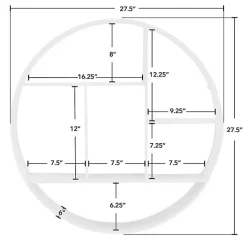Metallic White Metal Circular Frame Wall Shelf