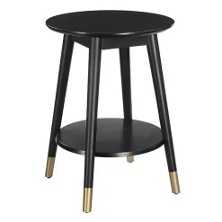 Mia Round Black Accent Table