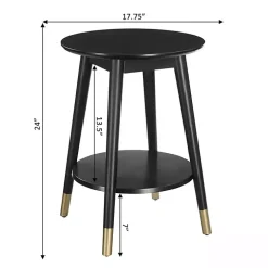 Mia Round Black Accent Table