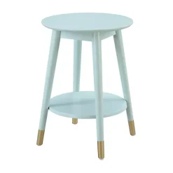 Mia Round Light Blue Accent Table