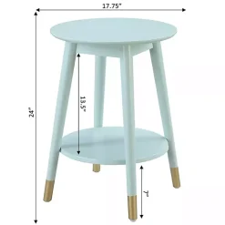 Mia Round Light Blue Accent Table