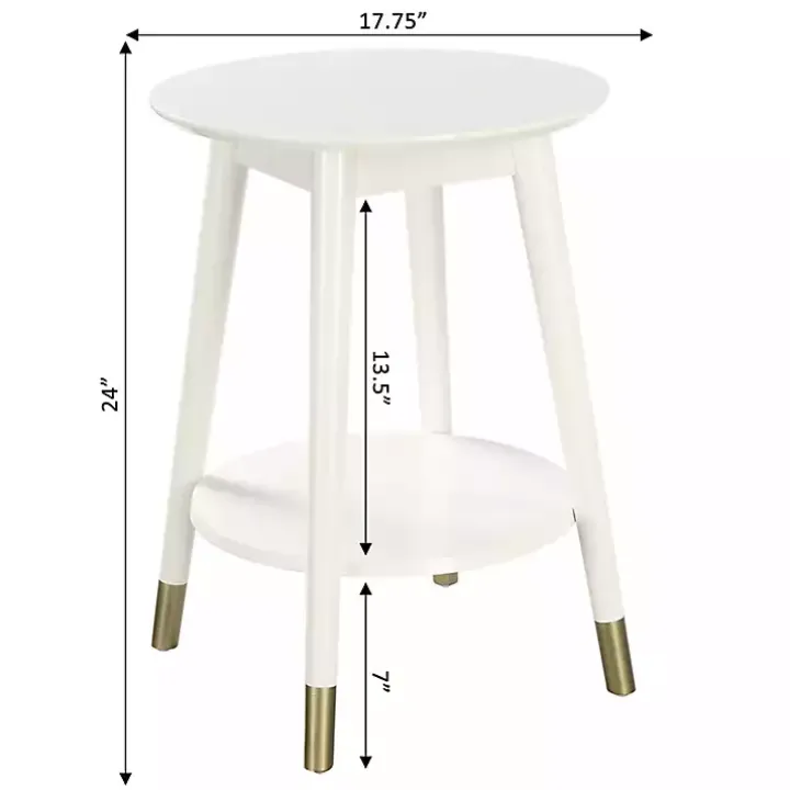 Mia Round White Accent Table