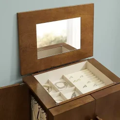 Mid-Century Modern Walnut Jewelry Armoire