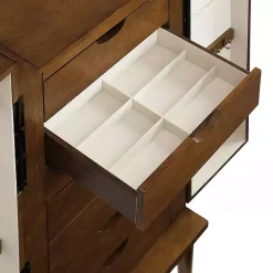 Mid-Century Modern Walnut Jewelry Armoire