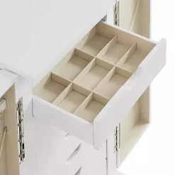 Mid-Century Modern White Jewelry Armoire