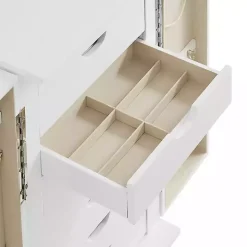 Mid-Century Modern White Jewelry Armoire