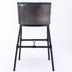 Midnight Blue Faux Leather Parlor Bar Stool