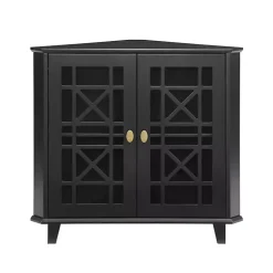Mikie Black Corner Cabinet