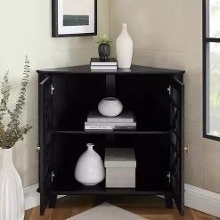 Mikie Black Corner Cabinet