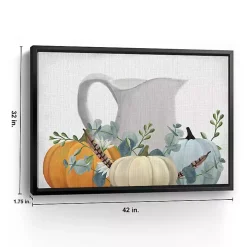 Milk Jug Pumpkins Framed Canvas Art Print