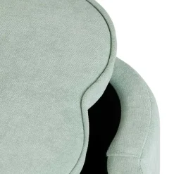 Mint Green Chenille Flower Storage Ottoman