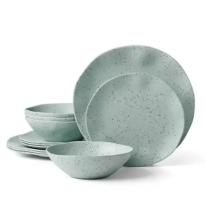 Mint Terrazzo 12-pc. Melamine Dinnerware Set