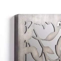 Mira Carved Wood and Mirror Wall Plaque