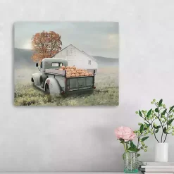 Misty Pumpkin Farm Harvest Canvas Wall Art