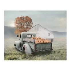 Misty Pumpkin Farm Harvest Canvas Wall Art