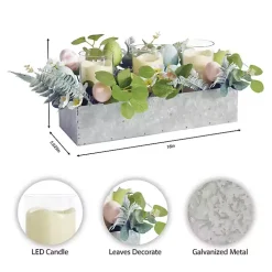 Mixed Floral and Eggs LED Candle Centerpiece