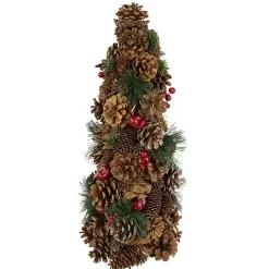 Mixed Foliage and Apple Cone Christmas Tree