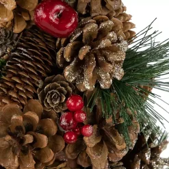 Mixed Foliage and Apple Cone Christmas Tree
