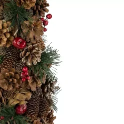 Mixed Foliage and Apple Cone Christmas Tree