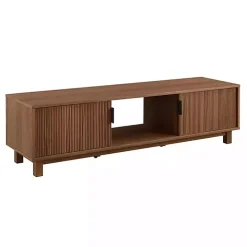 Mocha Brown Fluted 2-Door Compact TV Stand