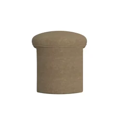 Mocha Brown Oval Upholstered Ottoman