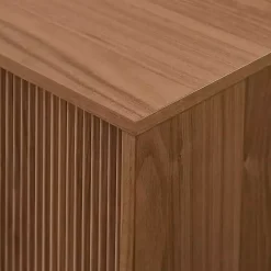 Mocha Brown Wood Fluted 2-Door TV Stand