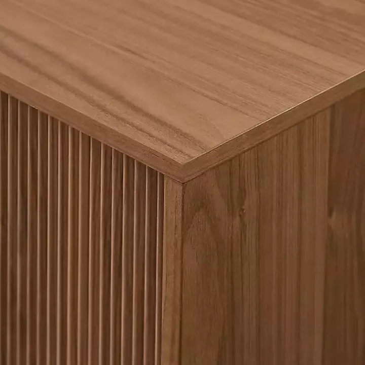 Mocha Brown Wood Fluted 2-Door TV Stand