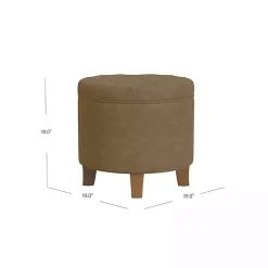 Mocha Velvet Tufted Storage Ottoman