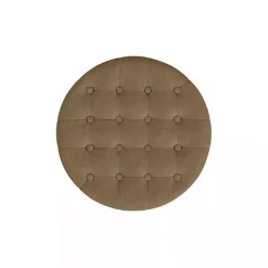 Mocha Velvet Tufted Storage Ottoman