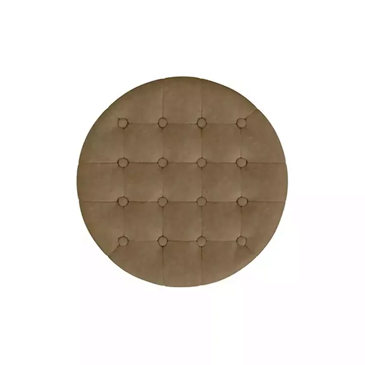 Mocha Velvet Tufted Storage Ottoman