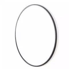 Modern Black Metal Round Wall Mirror
