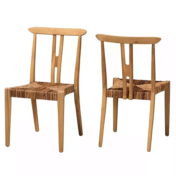 Modern Bohemian Wishbone Dining Chairs, Set of 2
