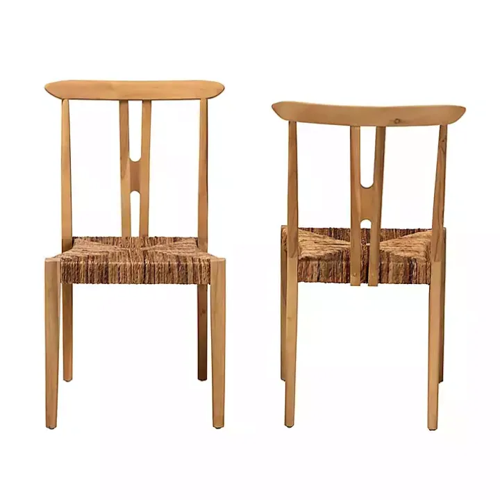 Modern Bohemian Wishbone Dining Chairs, Set of 2