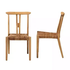 Modern Bohemian Wishbone Dining Chairs, Set of 2
