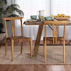 Modern Bohemian Wishbone Dining Chairs, Set of 2