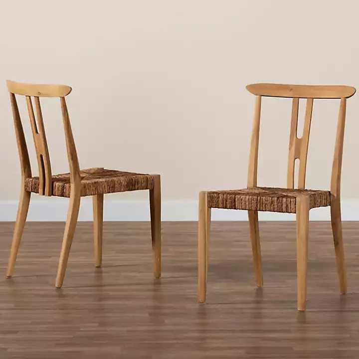 Modern Bohemian Wishbone Dining Chairs, Set of 2