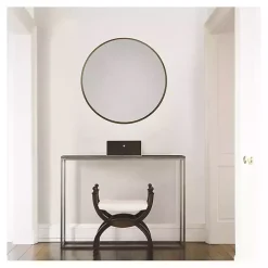 Modern Gold Metal Round Wall Mirror