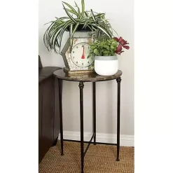 Modern Metal and Marble Accent Table
