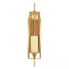 Modern Warm Wood and Gold Sconce