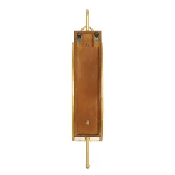 Modern Warm Wood and Gold Sconce