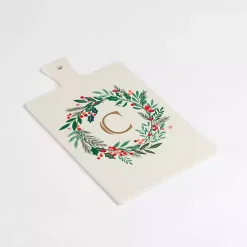 Monogram C Christmas Wreath Serving Board