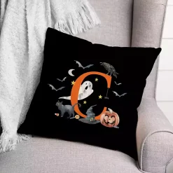 Monogram C Halloween Indoor/Outdoor Pillow