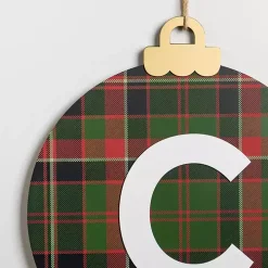 Monogram C Plaid Ornament Wall Plaque