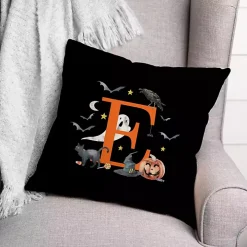 Monogram E Halloween Indoor/Outdoor Pillow