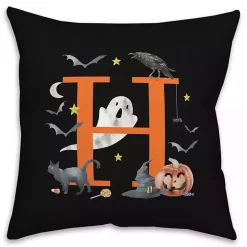 Monogram H Halloween Indoor/Outdoor Pillow