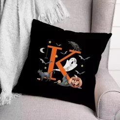 Monogram K Halloween Indoor/Outdoor Pillow