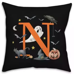 Monogram N Halloween Indoor/Outdoor Pillow