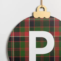 Monogram P Plaid Ornament Wall Plaque